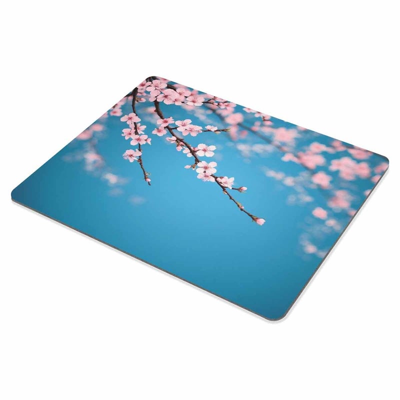 Smooffly Sakura Mouse Pad,Leaves and Plants Ombre Spring Japanese Sakura Flowers in Garden Park Gaming Mouse Pad - Image 3